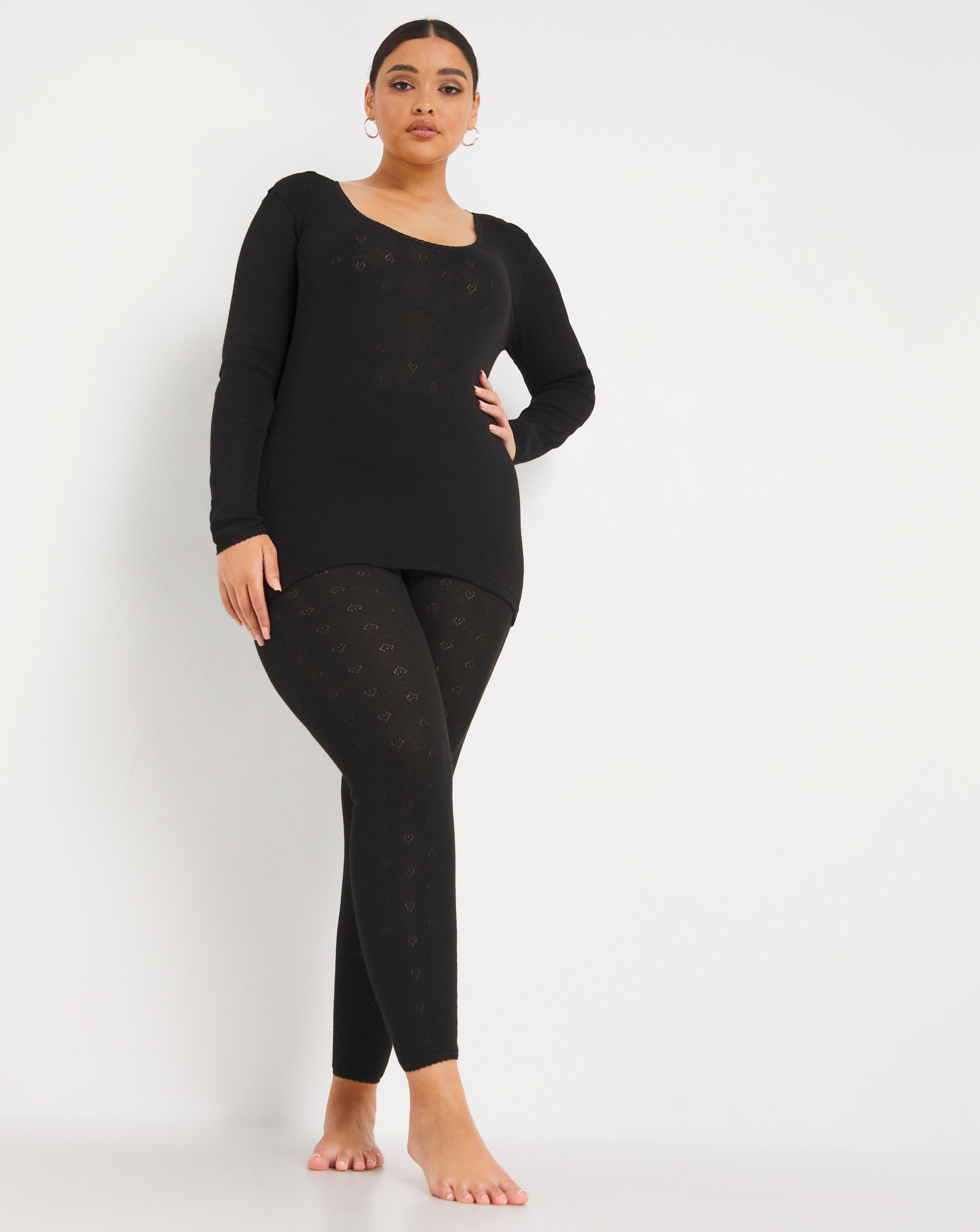 Pretty Secrets Black Thermal Legging Simply Be