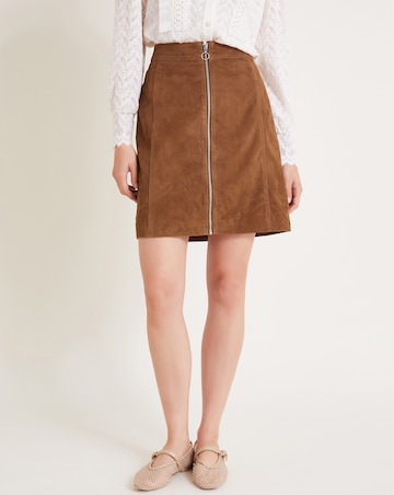 Monsoon Sienna Suede Zip Skirt