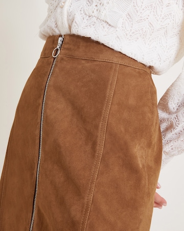 Monsoon Sienna Suede Zip Skirt