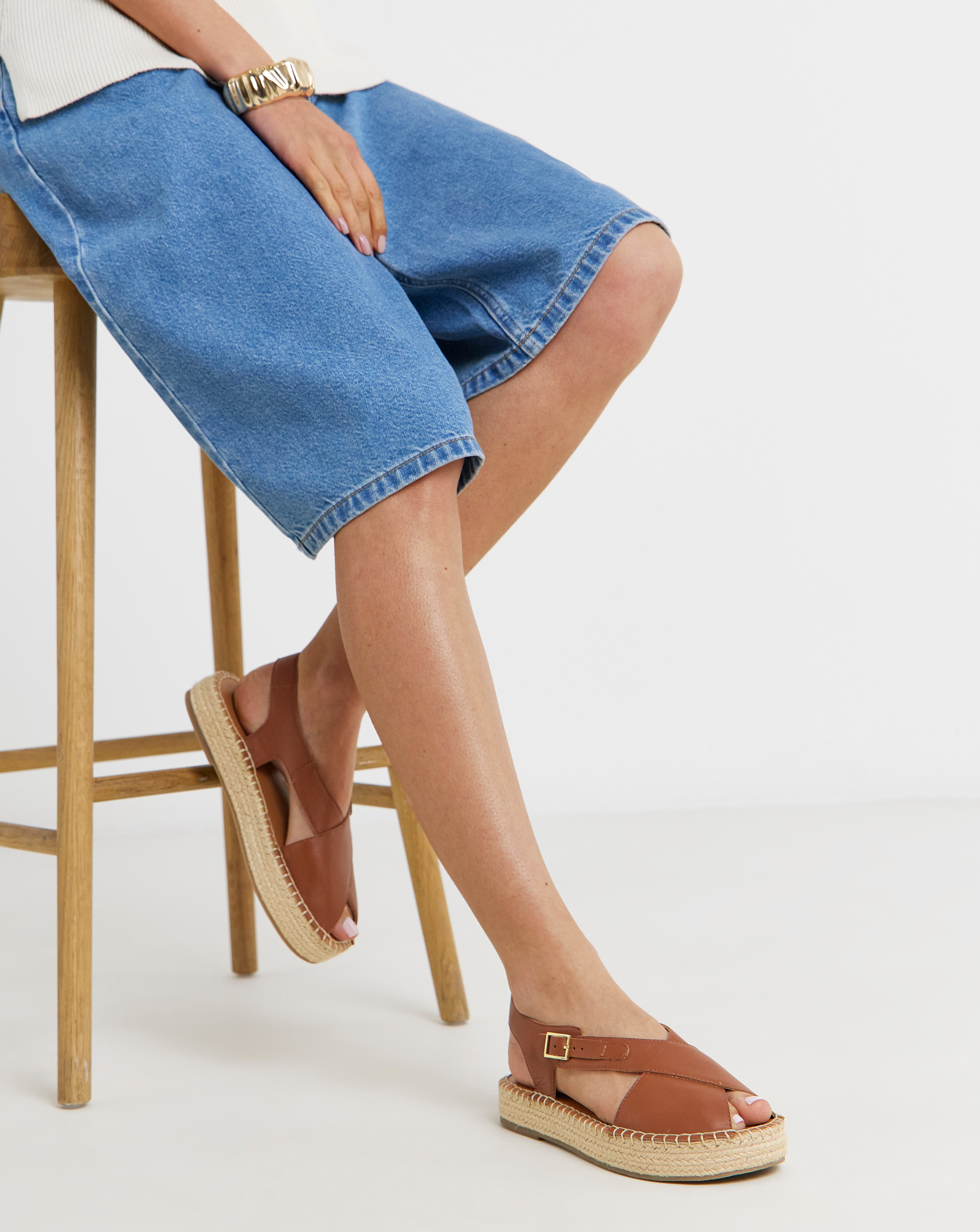 New In - Peep Toe Espadrille Sandal Wide