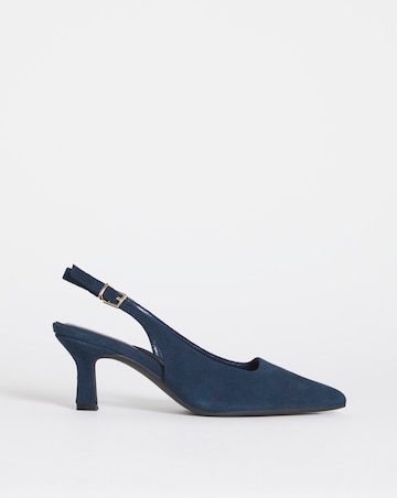 Verona Suede Pointed Toe Slingback Heels - Extra Wide Fit (EEE)