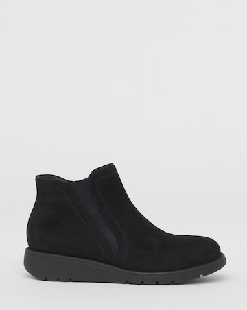 Heavenly Soles Rashida Low Wedge Chelsea Boots - Extra Wide Fit (EEE)