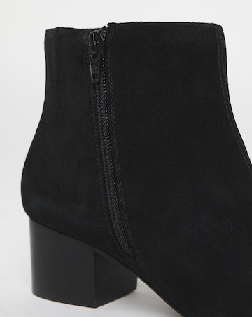 Chiba Suede Low Block Heel Ankle Boot - Extra Wide Fit (EEE)