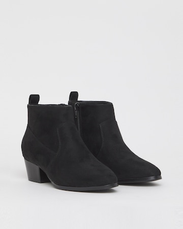 Ophelia Low Block Heel Ankle Western Boot - Wide Fit (E)