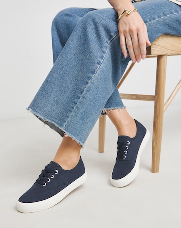 Polly Lace Up Deck Shoe - Wide Fit (E)