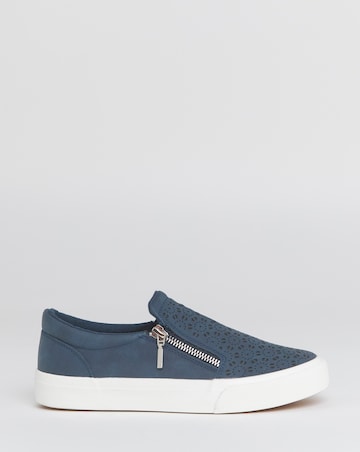 Bramble Zip Detail Slip on Trainer - Wide Fit (E)