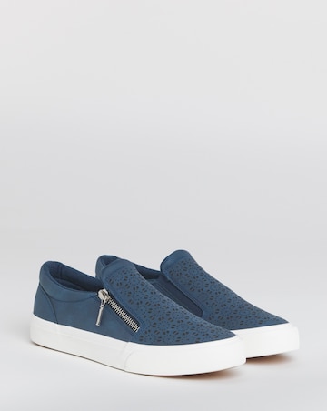 Bramble Zip Detail Slip on Trainer - Wide Fit (E)