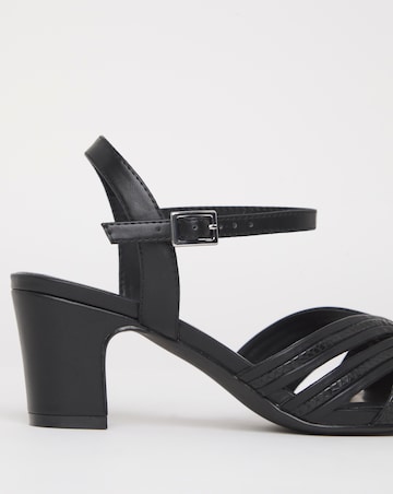 Oak Strappy Block Heel Sandals - Extra Wide Fit (EEE)