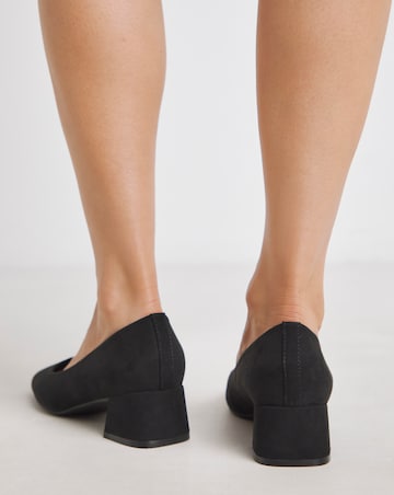 Heavenly Soles Catherine Low Block Heel Court Shoes - Extra Wide Fit (EEE)