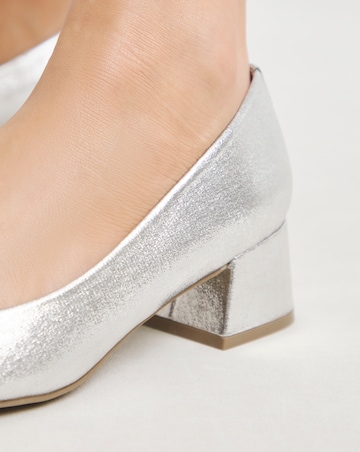 Heavenly Soles Catherine Low Block Heel Court Shoes - Wide Fit (E)