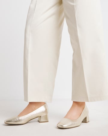 Heavenly Soles Catherine Low Block Heel Court Shoes - Extra Wide Fit (EEE)