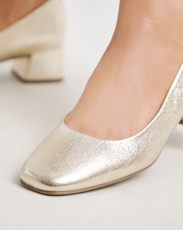 Heavenly Soles Catherine Low Block Heel Court Shoes - Extra Wide Fit (EEE)