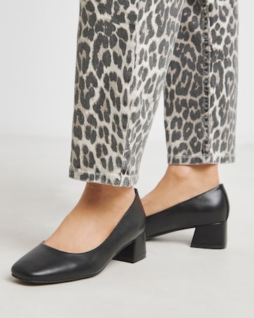 Heavenly Soles Catherine Low Block Heel Court Shoes - Extra Wide Fit (EEE)