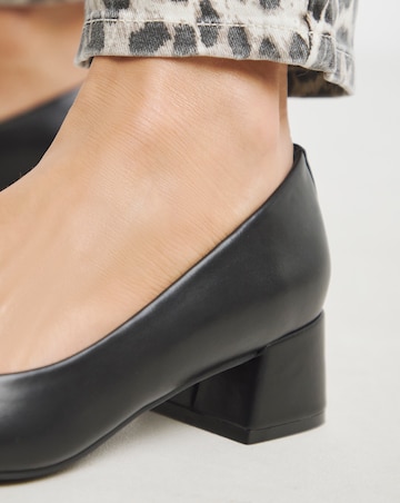 Heavenly Soles Catherine Low Block Heel Court Shoes - Extra Wide Fit (EEE)