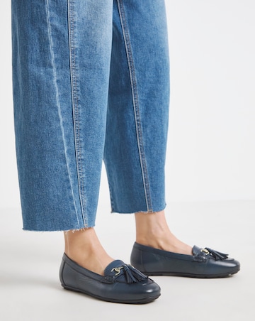 Heavenly Soles Prague Leather Driving Moccasins - Wide Fit (E)