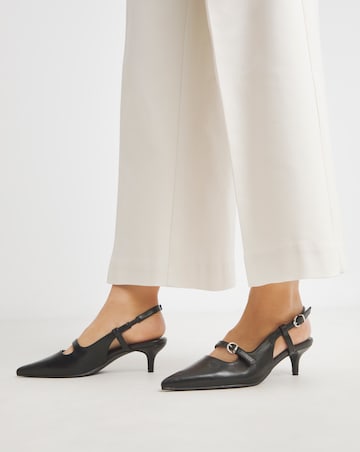 Harriet Pointed Toe Slingback Shoes - Wide Fit (E)