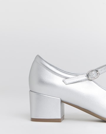 Heavenly Soles Patricia Block Heel Mary Janes - Wide Fit (E)