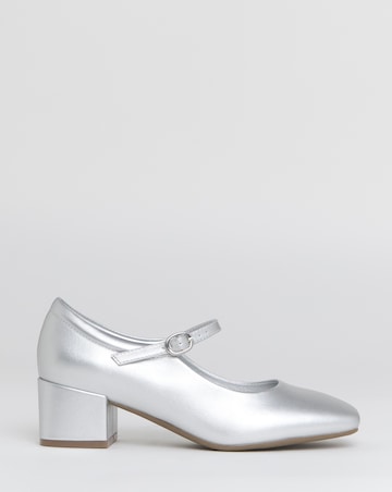 Heavenly Soles Patricia Block Heel Mary Janes - Wide Fit (E)