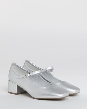 Heavenly Soles Patricia Block Heel Mary Janes - Wide Fit (E)