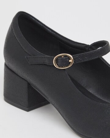 Heavenly Soles Patricia Block Heel Mary Janes - Extra Wide Fit (EEE)