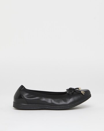 Heavenly Soles Zuri Elasticated Topline Ballerinas With Bow - Wide Fit (E)