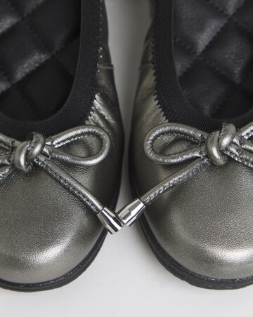 Heavenly Soles Zuri Elasticated Topline Ballerinas With Bow - Wide Fit (E)