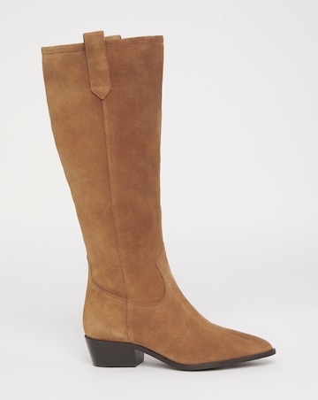 Bonnie Knee High Suede Western Boots - Wide Fit (E) & Curvy Calf