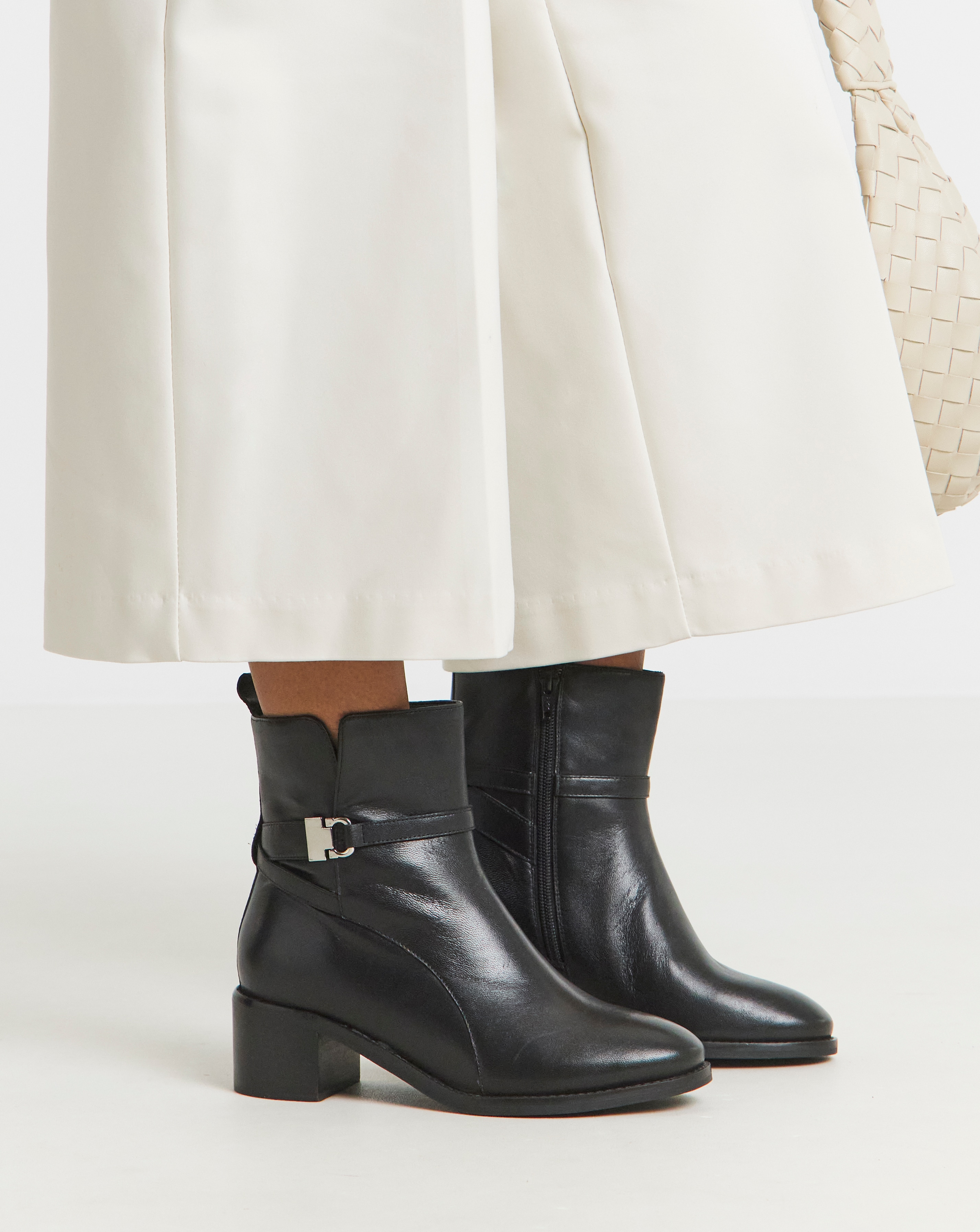 New In - Low Heel Ankle Boot with Trim Wide