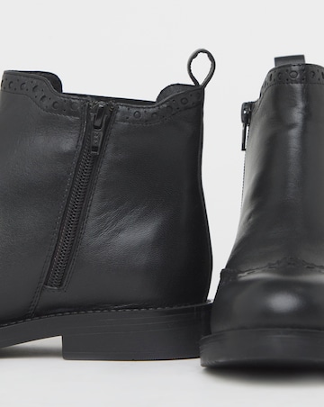 Samantha Leather Chelsea Boot With Brogue Detailing - Extra Wide Fit (EEE)