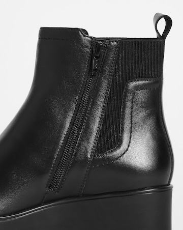 Leather Low Wedge Chelsea Boot EEE Fit