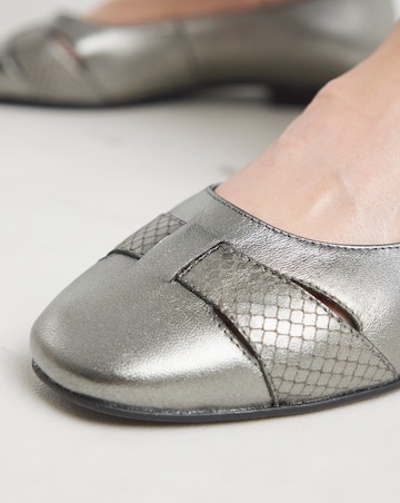 Heavenly Soles Genevieve Cut Out Detail Ballerinas - Wide Fit (E)