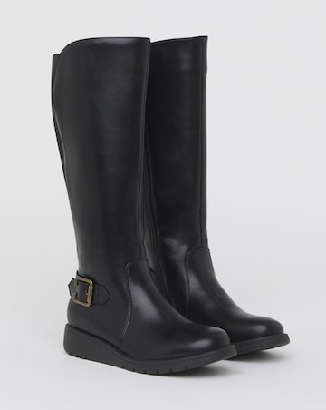 Heavenly Soles Mariah Knee High Boots - Extra Wide Fit (EEE) & Super Curvy Calf