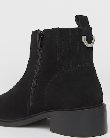 Blythe Hidden Gusset Leather Ankle Boots - Wide Fit (E)