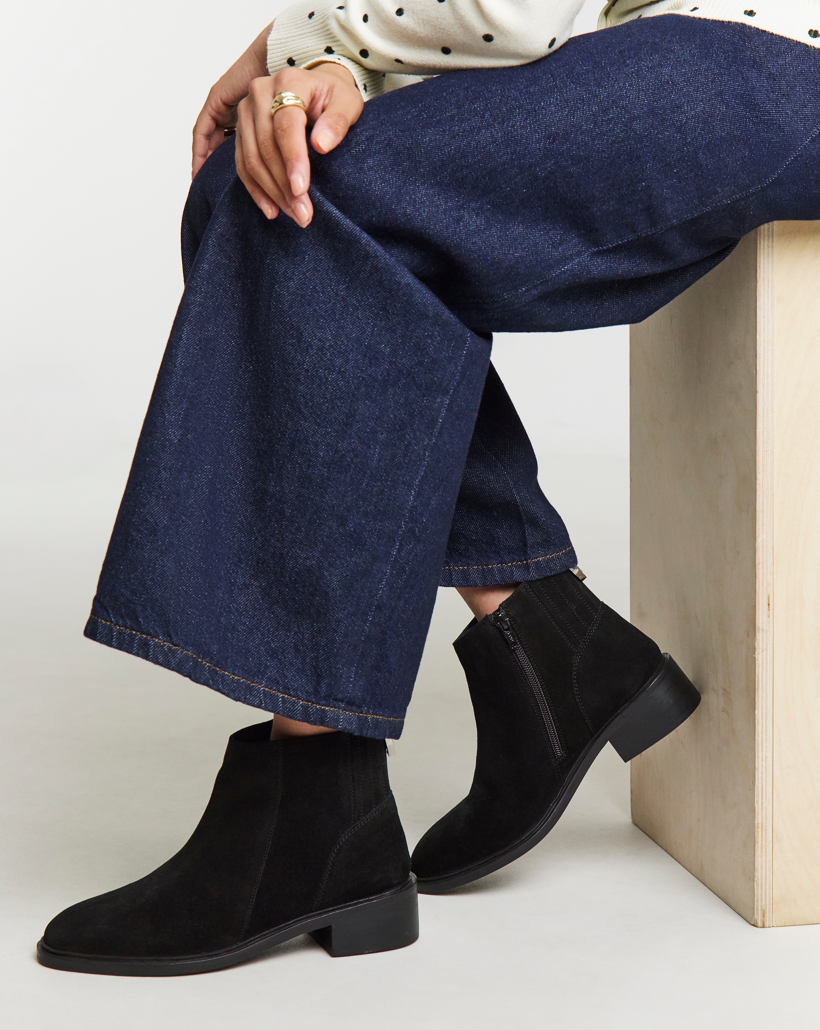 Hidden Gusset Ankle Boots Wide