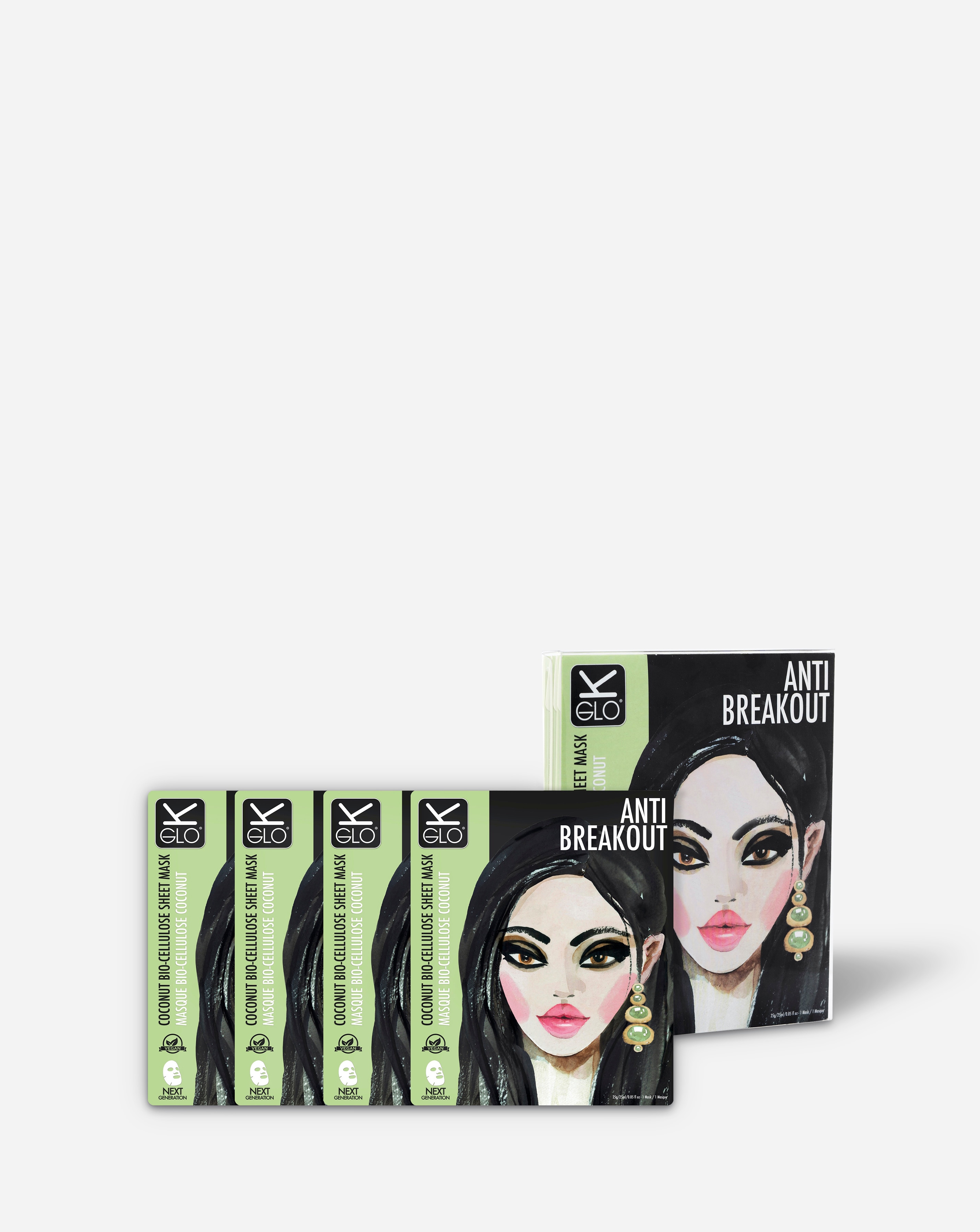 K-Glo 4 Pack of Anti-breakout Face Masks