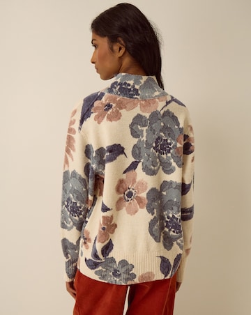 Monsoon Olive High Neck Floral Jumper