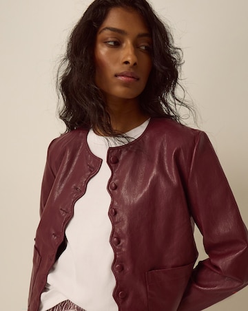 Monsoon Penelope Scallop Leather Jacket