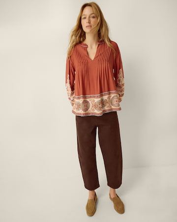 Monsoon Alexandra Floral Pintuck Blouse