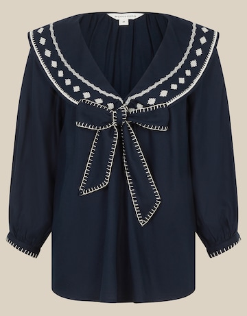Monsoon Lila Embroidered Collar Top
