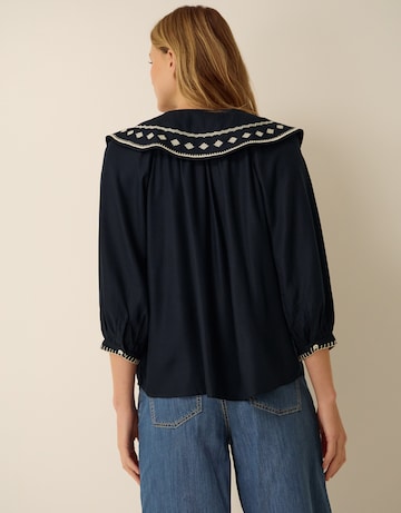 Monsoon Lila Embroidered Collar Top