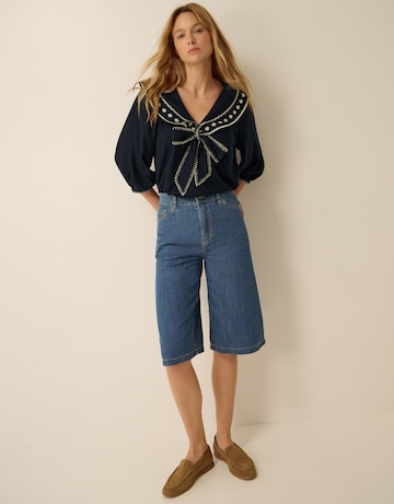 Monsoon Lila Embroidered Collar Top