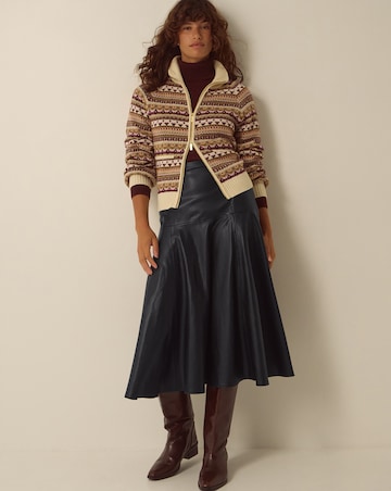 Monsoon Dianne Faux Leather Midi Skirt