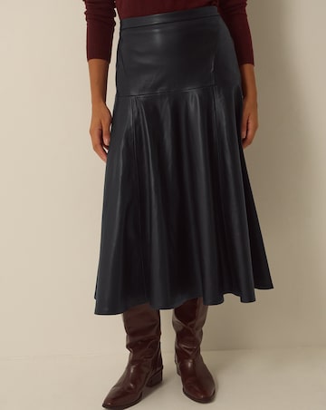 Monsoon Dianne Faux Leather Midi Skirt