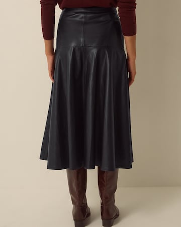 Monsoon Dianne Faux Leather Midi Skirt