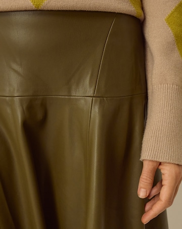 Monsoon Dianne Faux Leather Midi Skirt