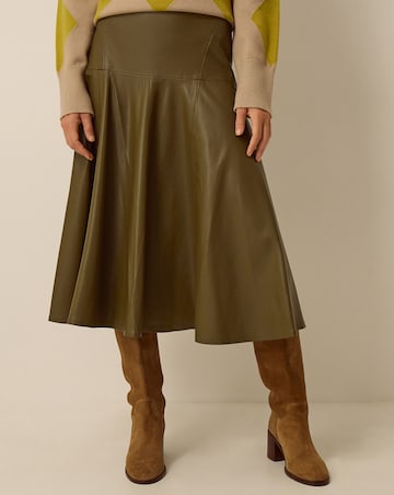 Monsoon Dianne Faux Leather Midi Skirt