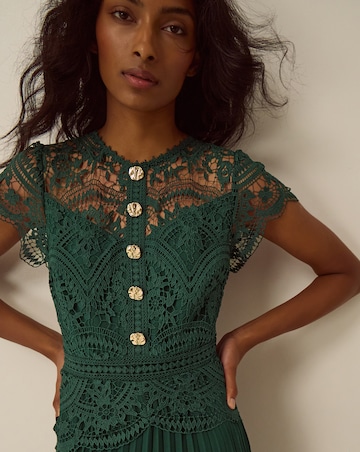 Monsoon Mila Lace Pleated Midi Dress