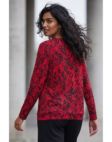 Roman Abstract Print Banded Hem Top