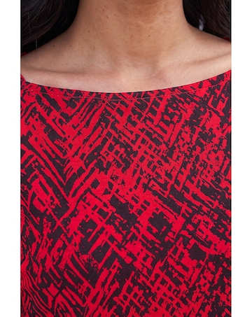 Roman Abstract Print Banded Hem Top