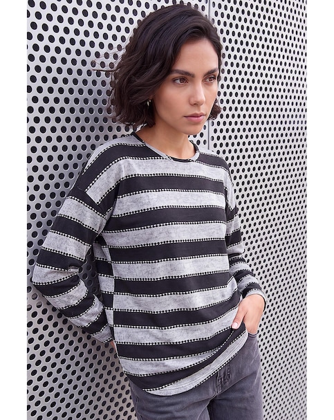 Roman Stripe Jersey Snit Top